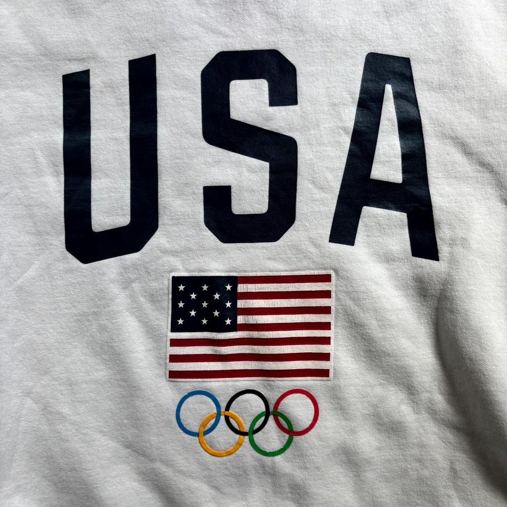 United States Olympic Sweatshirt Men's XL White Fleece Graphic Athletic Games - Picture 3 of 11